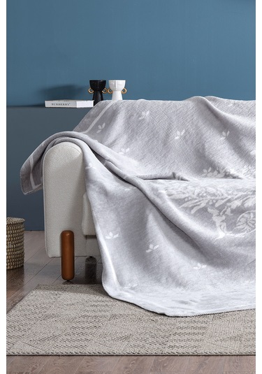 Afra Battaniye Çift Kişilik Gri