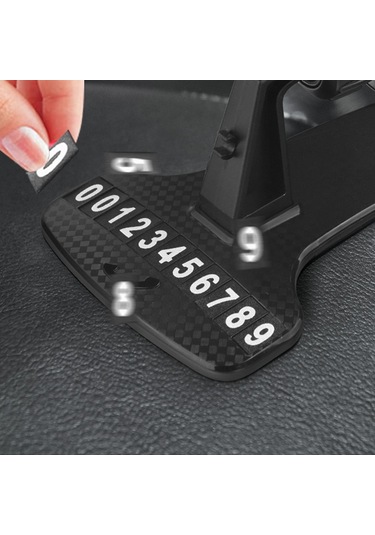Butu Araba Dashboard Braketi Telefon Tutucu 360 Derece Döndürme İle Geçici Park Çağrı Numarası Plakası