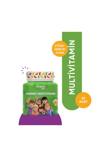 Vitago Kids Gummies Multivitamin 60 Adet Çiğnenebilir Jel