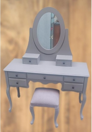 Dresuar Makyaj Masa 7 Çekmece Kayın Aslan Ayak Parlak Lake Gri Hareketli Ayna Kutu Sevk El Yapım Gri Dresuar Makyaj Masa 7 Çekmece Kayın Aslan Ayak Parlak Lake Gri Hareketli Ayna Kutu Sevk El Yapım Gri