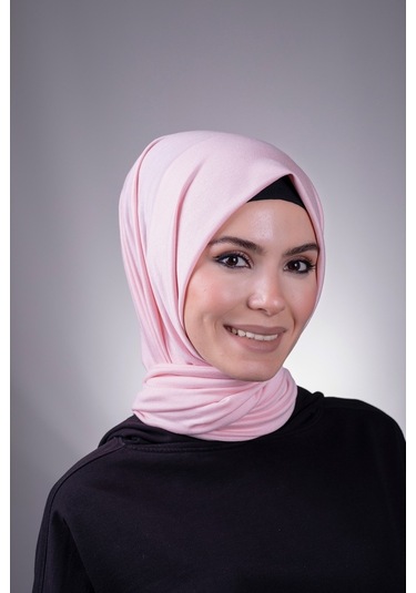 Pudra Düz Klasik Şal Viskon Kumaş Likralı Penye 202101_06 Pudra