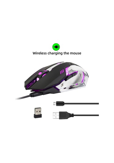 Oyun Faresi, Ergonomik Tasarımlı 2.4g Kablosuz Fare, Usb Alıcılı, Dizüstü Bilgisayar Aksesuarlarına Uygun - Siyah