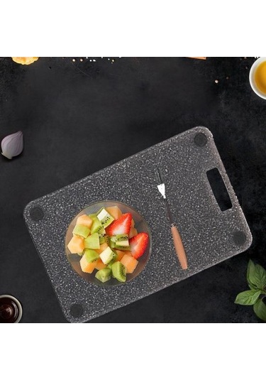 İmitasyon Mermer Sebze Mutfak Kesme Tahtası Meyve Bloğu Doğrama Kaymaz L