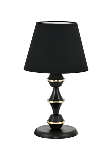 Gold Halkalı Berlin Abajur Masa Lambası Siyah Siyah - Altın