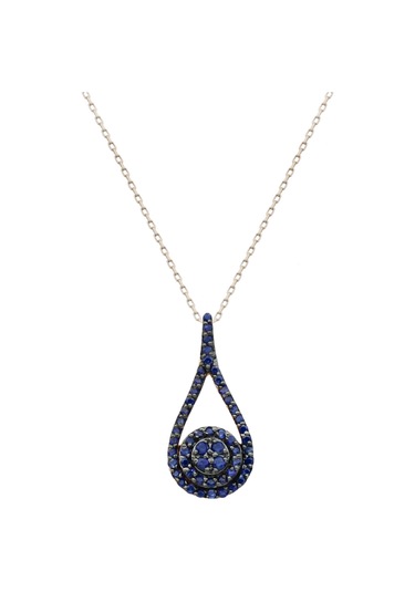 Safir Damla Tasarım Kolye Rose Gold