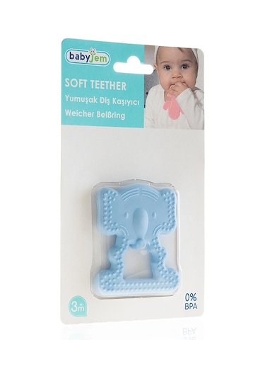 Babyjem Yumuşak Diş Kaşıyıcı Fil Mavi