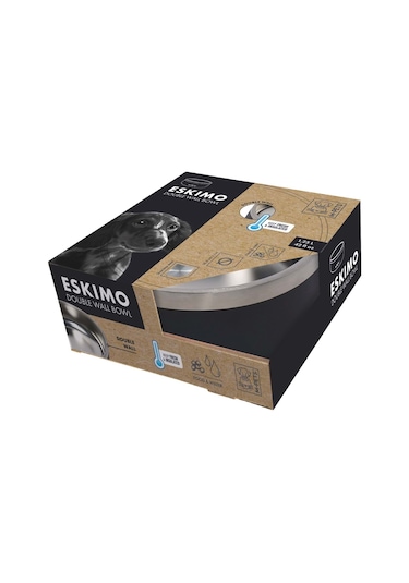 10530599 M-pets Eskımo Çift Cidarlı Mama Kabı 1.25l Black
