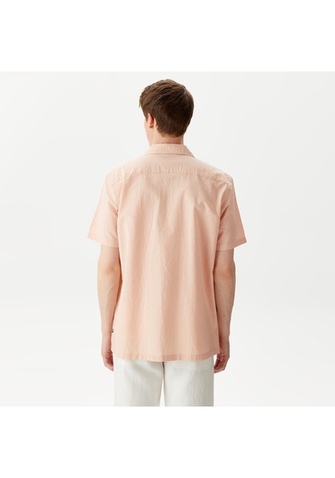 Nautica Erkek Turuncu Classic Fit Kısa Kollu Gömlek Çizgili W45407t Turuncu