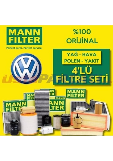 Vw Jetta 1.4 Tsı Mann-Filter Filtre Bakım Seti 2015-2018 Czc,Cz (495301138)