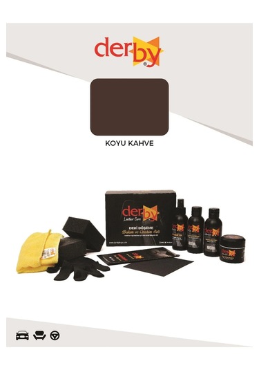 Derby Koyu Kahve Deri Döşeme Boyama Ve Onarım 4 Lü Set