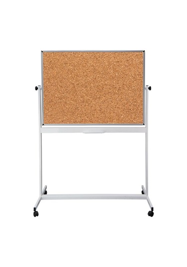 90X120 Mobil Ayaklı Tek Taraflı Mantar Pano+Ayak