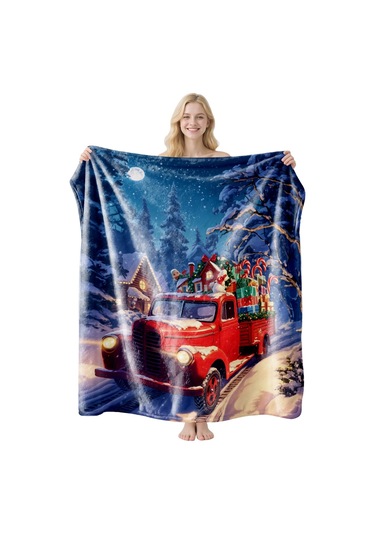 Noel Fral Küçük Battaniye Festival Atmosferi Pratik Kullanım-mt-flr-201 150 200 Yeşil