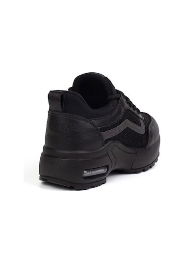 Kız Çocuk Siyah Fileli Rahat Günlük Sneaker Nefes Alan Spor Ayakkabı Siyah