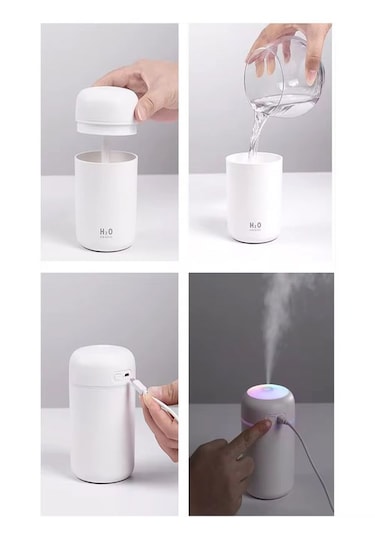 Humidifier 300 Ml Ulrasonik Hava Nemlendirici Buhar Makinesi Ve Aroma Difüzörü