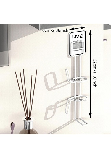 Lichen Banyo Demir Saç Maşası Rafı, Banyo Elektrikli Pano Siyah