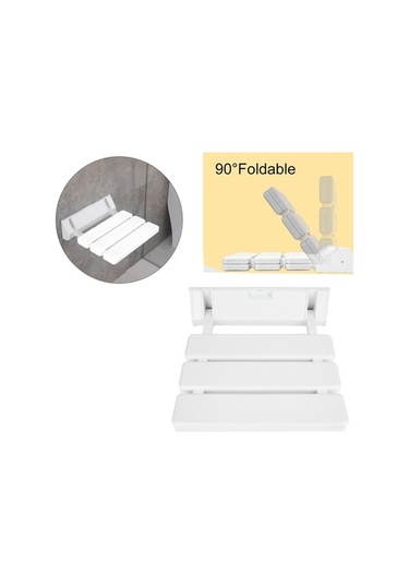 Bloomnest Lebıhmurah Bf140 Duş Koltuğu - Düşen Yapraklı, Katlanabilir, Beyaz, Duvar Monte Beyaz