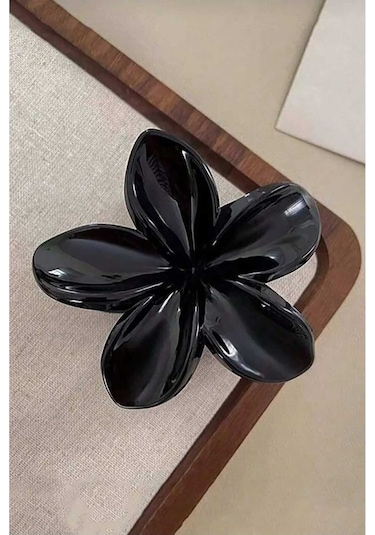 4 Adet Kadın Siyah Lotus Toka
