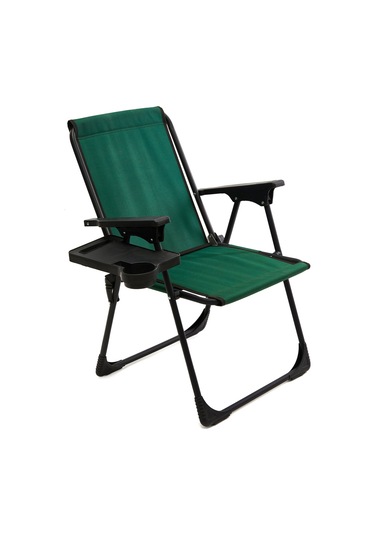 Natura Bardaklıklı Kamp Sandalyesi - Yeşil