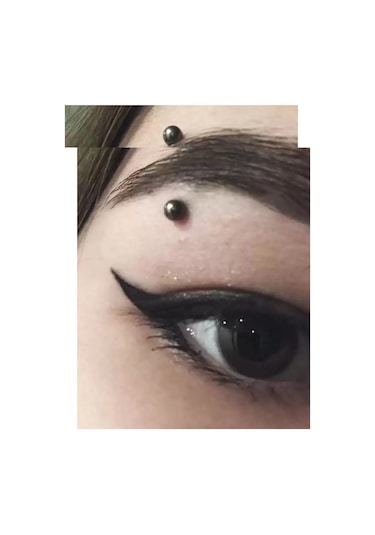 10 Mm Siyah Eğik Kavisli Kaş Piercing Çelik Dudak Helix Tragus Küpe