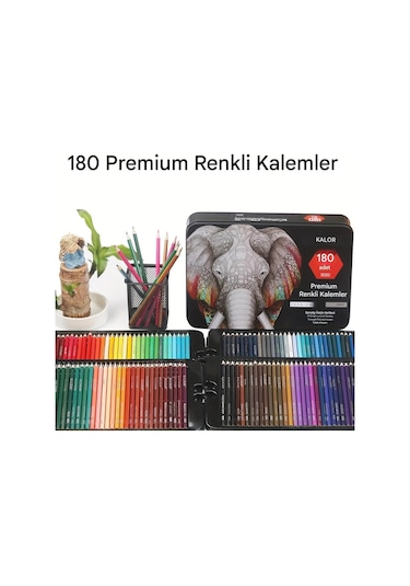 180 Renkli Profesyonel Sulu Boya Kalem Seti, Suluboya Kalemleri, Hediye Kalem Seti, Yüksek Pigment