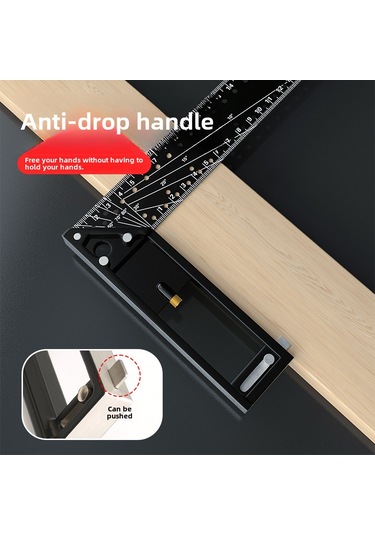 Kangvka Endüstriyel Dereceli Ahşap İşçiliği Açı Cetveli - 90 Ve 45 Hassas Ölçüm, Çizim Delikleri İle Çok Fonksiyonlu 40cm