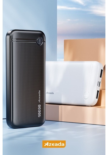 Azeada 10000 Mah 5V-2A Type-C Usb Giriş Led Işıklı Gösterge Powerbank
