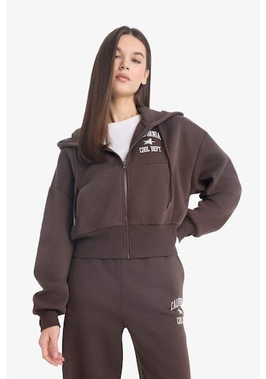 Defacto Coool Oversize Geniş Kalıp Kapüşonlu Sırt Baskılı Fermuarlı Sweatshirt E9583ax25wnbn258 Kahve Defacto Coool Oversize Geniş Kalıp Kapüşonlu Sırt Baskılı Fermuarlı Sweatshirt E9583ax25wnbn258 Kahve