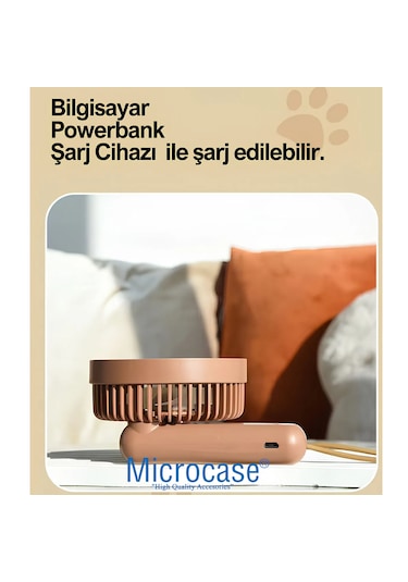 Microcase Fn48 Bilek Askılı Şarj Edilebilir Elde Taşınabilir Mini Fan - Al5300