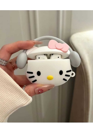 Iphone 1/2. Nesil Uyumlu Koruyucu Bluetooth Kulaklık Kılıfı Figürlü Hello Kitty Airpods 1/2. Nesil
