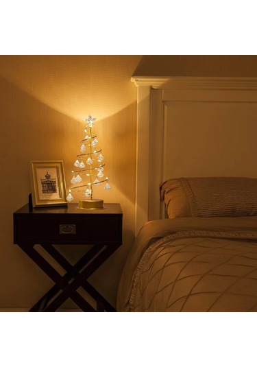 Teltree Kristal Tasarım Noel Ağaç Lambası - Odalar İçin 26 Cm Dekoratif Gece Lambası, Sıcak Işık Ve Festivite Vurgusu, Renkli Kutu İle Paketli Diğer