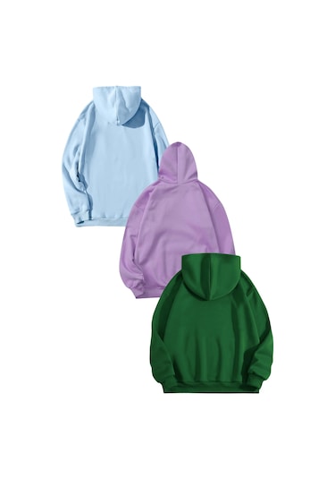 Uyguntarz 3'lu Paket Baskılı Oversize Unisex Sweatshirt N/a
