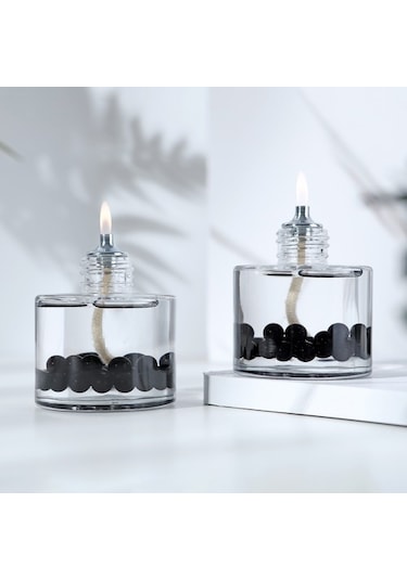 Imperiums Pearl Cylinder Dekoratif Kandil Mum 2'Li Set