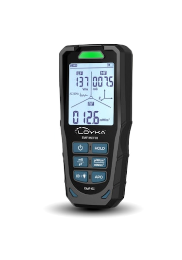 Loyka Emf-01 Profesyonel 3 Eksen Emf & Rf Elektromanyetik Alan Radyasyon Dedektörü Siyah