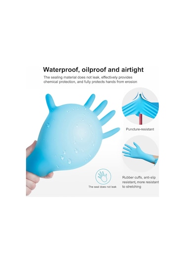 Sones 100 Adet Mavi Tek Kullanımlık Bütironitril Eldiven Ev İşi Malzemeleri, Beden: M, Avuç Genişliği: 8-9 Cm İçin Uygundur
