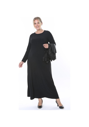 Büyük Beden 3811 Siyah Ceket+elbise Takım 001