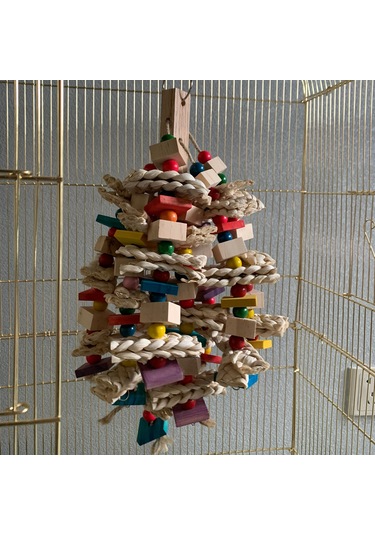 Vkemall Orman Ağaç Ve Mısır Kabuğu İle Yapılmış Papağan Diş Ve Gagası Gıcırdatma Oyuncak - Orta Ve Büyük Boy Kanatlılar İçin Dayanıklı Ve Kolay Monte Edilebilir