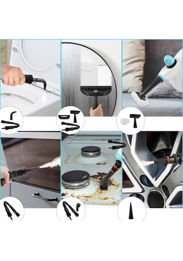 Yui NV602 Mini Steam Cleaner Çok Fonksiyonlu 9 Parça Buharlı Temizlik