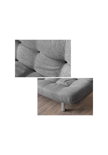 Pafu Hippo Üçlü Yataklı Koltuk Keten Açık Gri Açık Gri