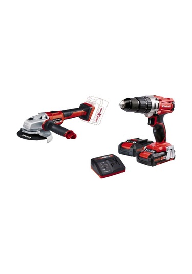 Einhell TE-CD 18Lİ 18V 2 Ah Li-ion Akülü Vidalama + AXXİO 2 Lİ Taşlama Usta Seti