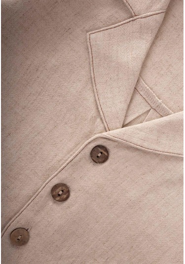 Cigit Keten Kalın Taba Dikişli Ceket 2-7 Yaş Naturel NATUREL