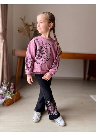 Kız Çocuk İspanyol Paca 2'li Takım Mor