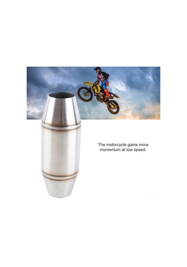 Geeroyoo Motorsiklet Gümüş Paslanmaz Çelik Ekzos Sistemi - 35mm Genişlik, Dönüş Basıncı, Güç Artırıcı, Ses Azaltıcı, Evvela Yüksek Performans