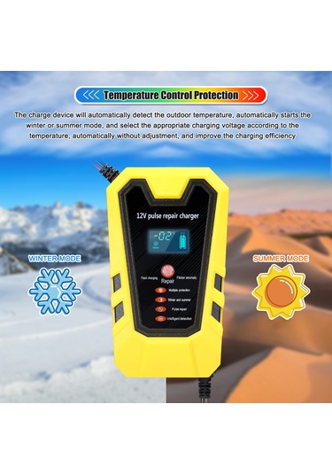 Honmex 12v 6a Akıllı Akü Şarj Cihazı, Lcd Ekranlı, Otomatik Durdurma, Sıcaklık Kontrolü, Araba-motosiklet, Oranj, Avrupa Standartı