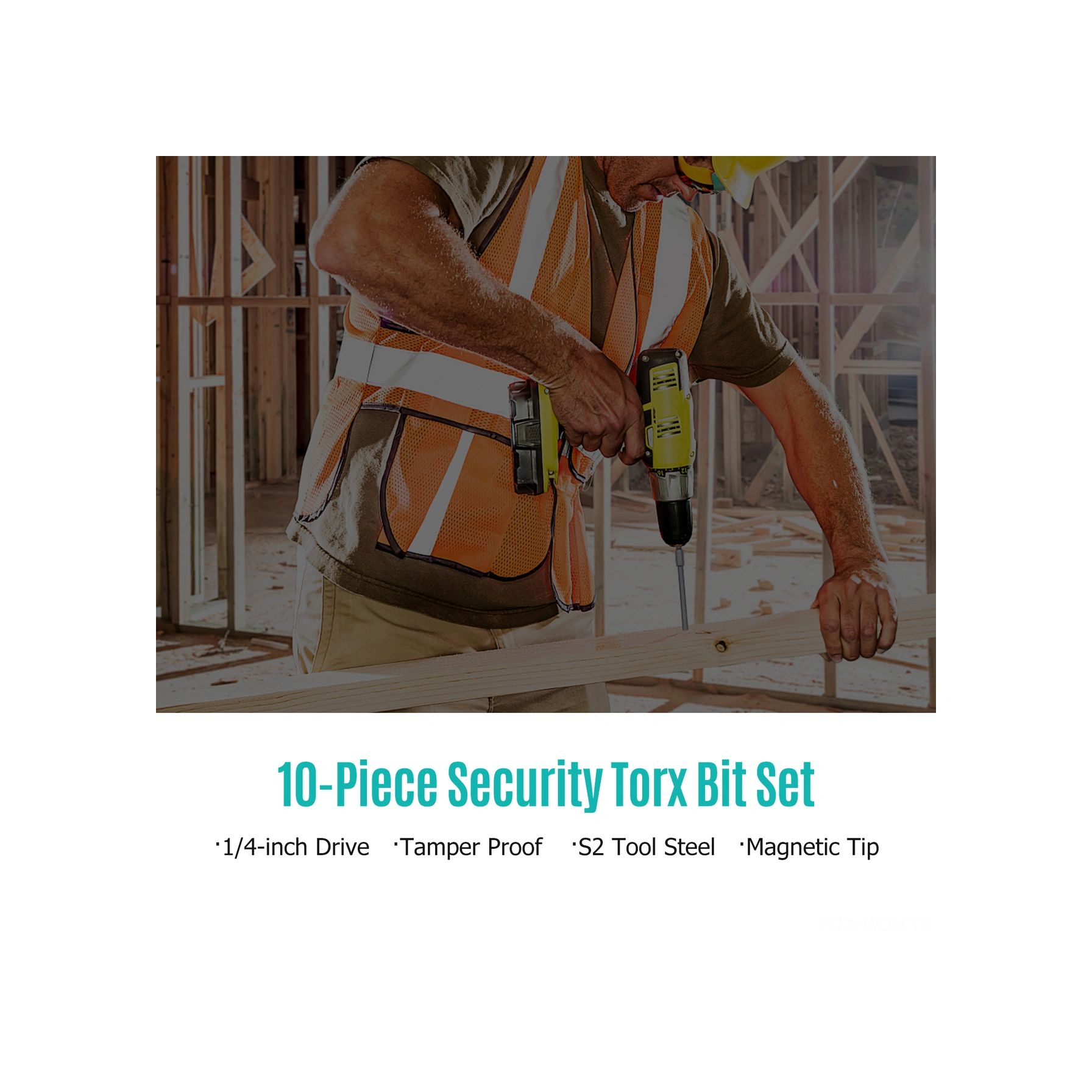 Neevoyu 10 Parça Torx Uçlu Tornavida Seti, S2 Çelik, 10cm Uzunluk, Manyetik, T6-t40, Darbaya Dayanıklı, Pnevmatik Ve El Matkap Uyumlu