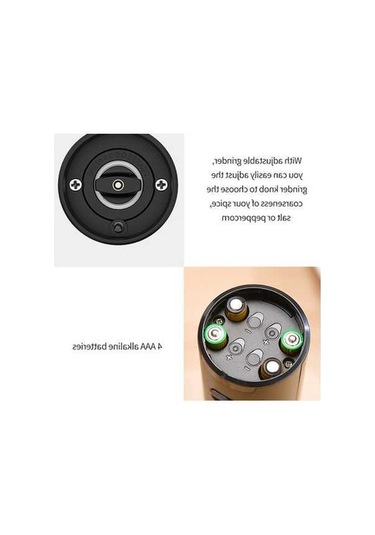 Bloomnest Akülü 5 Kademeli Elektrikli Tuz Ve Karabiber Öğütücü Seti, Saklama Tabanlı Siyah