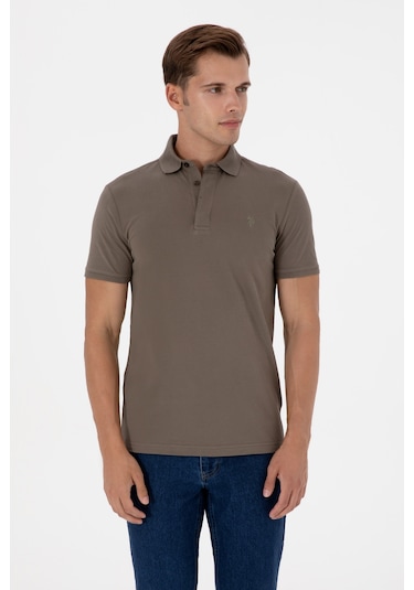 U.s. Polo Assn. Erkek Vizon Tişört Basic 50306015-vr052 Vizon
