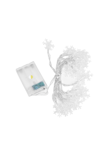 Shineyee Noel Kar Tanesi Led Işık Zinciri, 3m 20 Işık, Pil Kutusu Besleme Piller Dahil Değil , Sıcak Beyaz, Sürekli Ve Parıltı Modu, Noel, Parti, Odalar İçin Dekorasyon Diğer