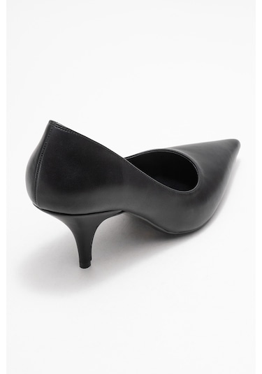 Marcus Siyah Cilt Kadın Topuklu Ayakkabı Siyah Cilt