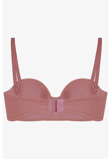 Kadın Dolgusuz Pamuklu Fitilli Straplez Sütyen Karamel