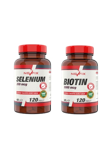 Nevfix Selenium 200 Mcg 120 Tablet Biotin 5000 Mcg 120 Tablet